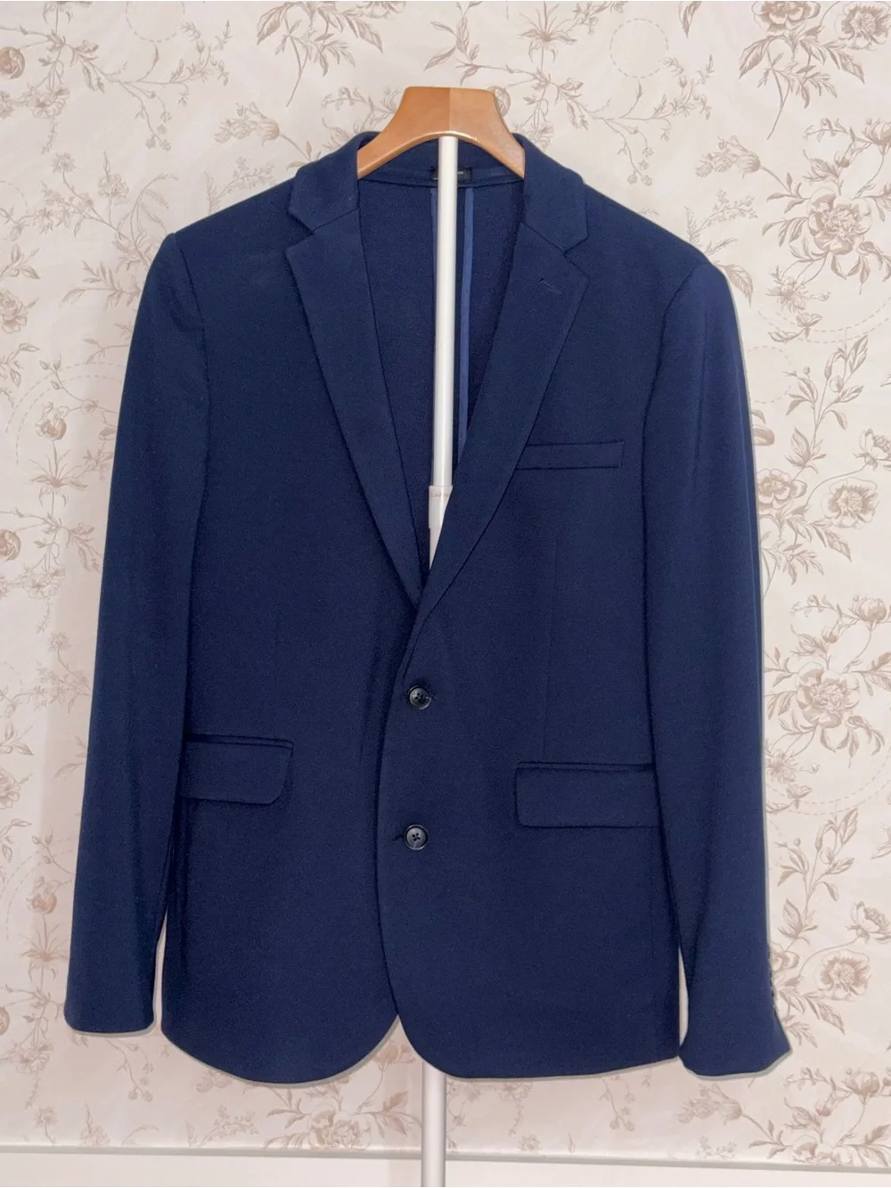 jf j.ferrar Navy Two-Button Sport Coat